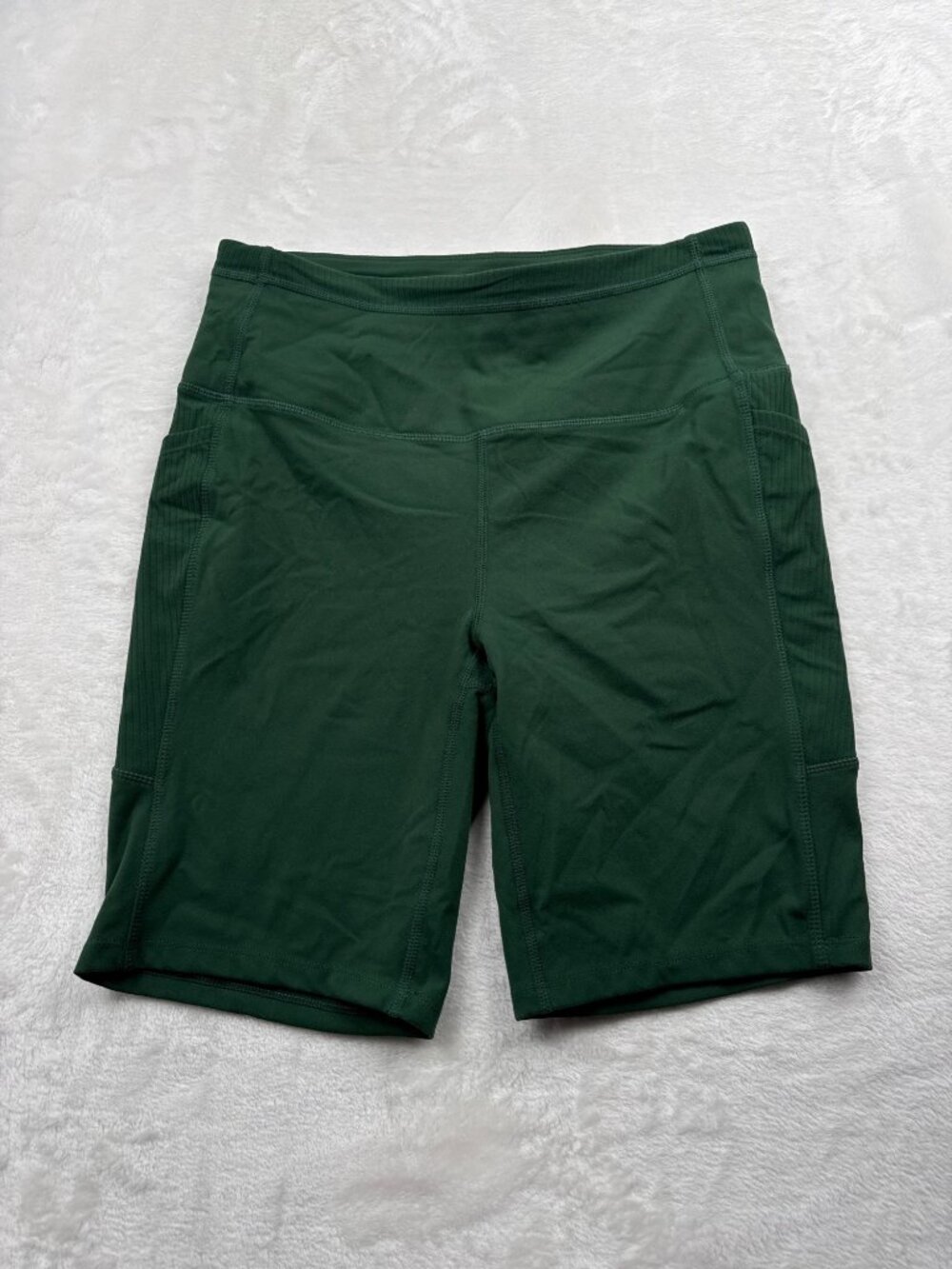 Mondetta Womens Green High-Waisted Biker Shorts S